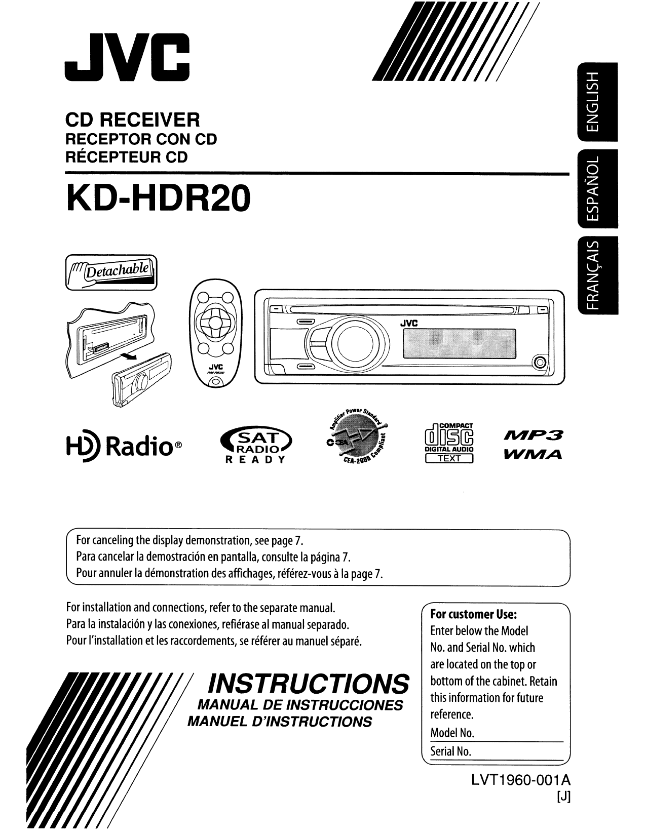 pdf for JVC CD Player CH-X1500RF manual