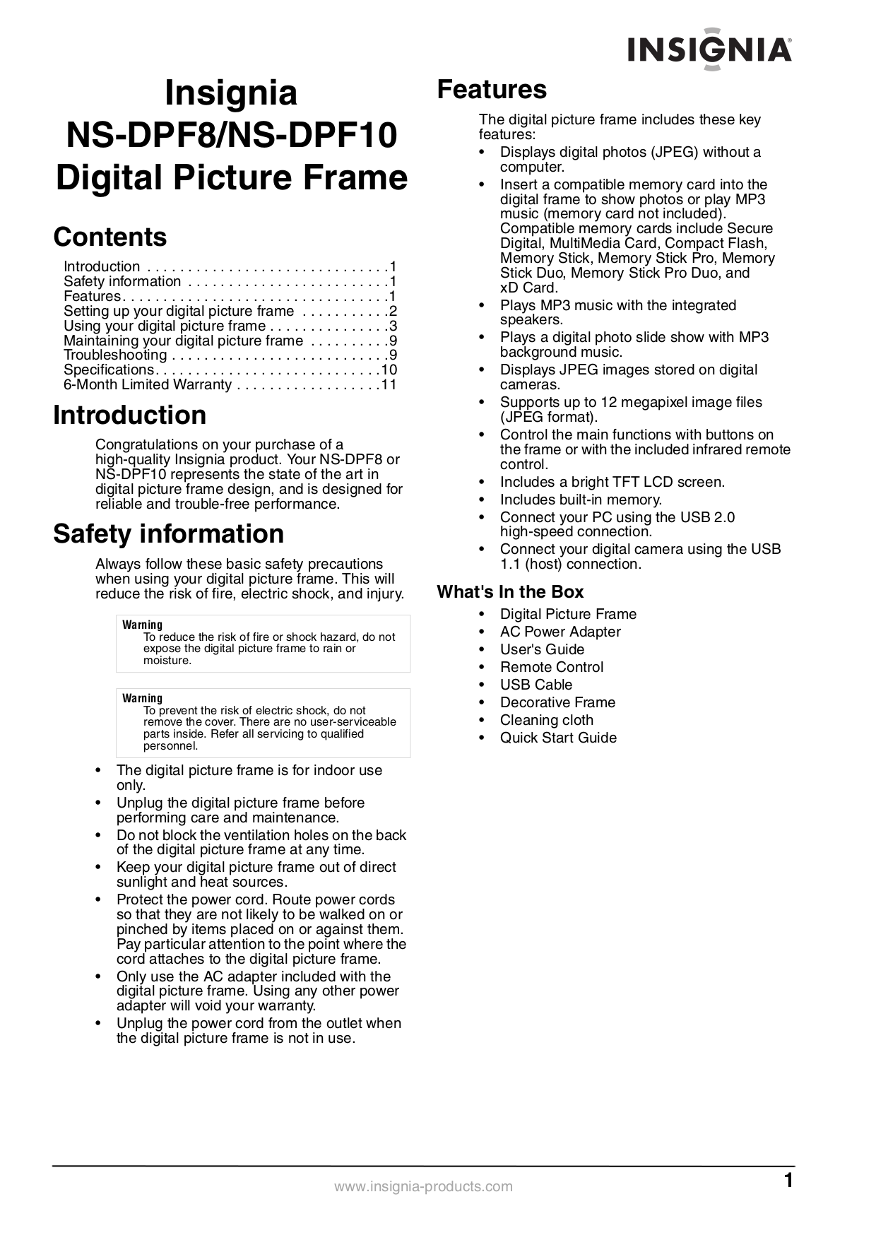 ... Viewsonic Digital Photo Frame DPF8-CAM pdf page preview ...