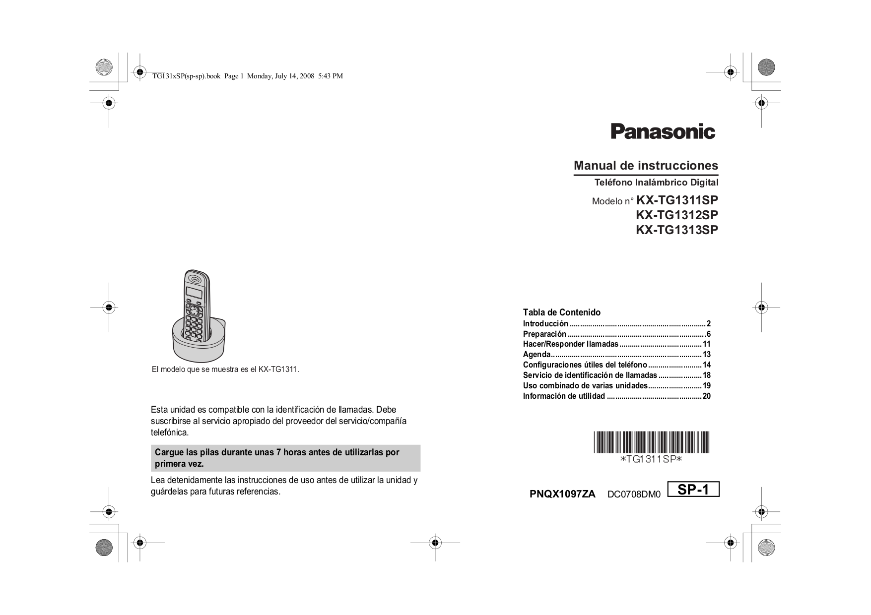 pdf for Panasonic Telephone KX-TG2357 manual