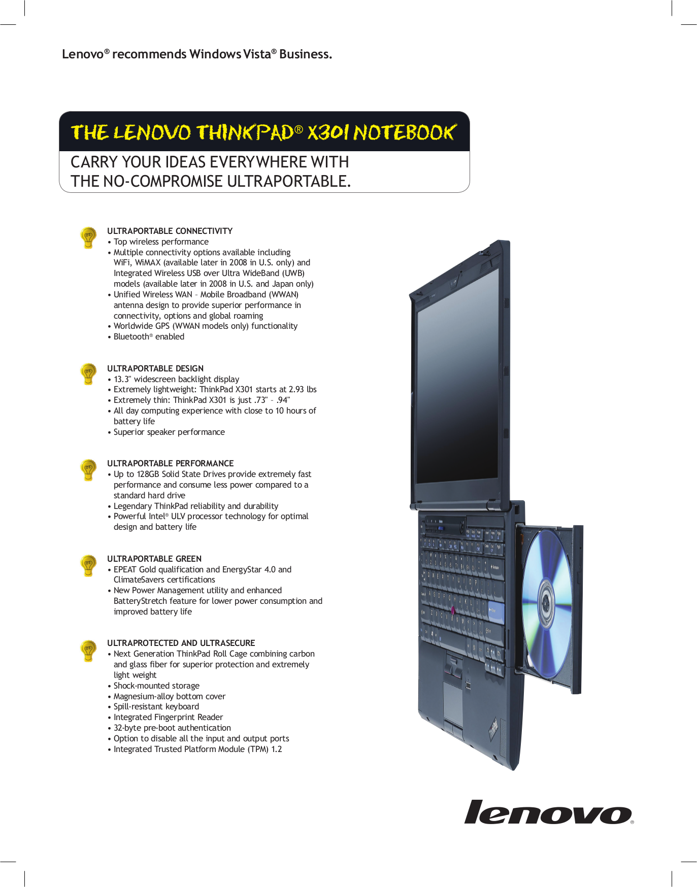 pdf for Lenovo Laptop ThinkPad X301 2774 manual