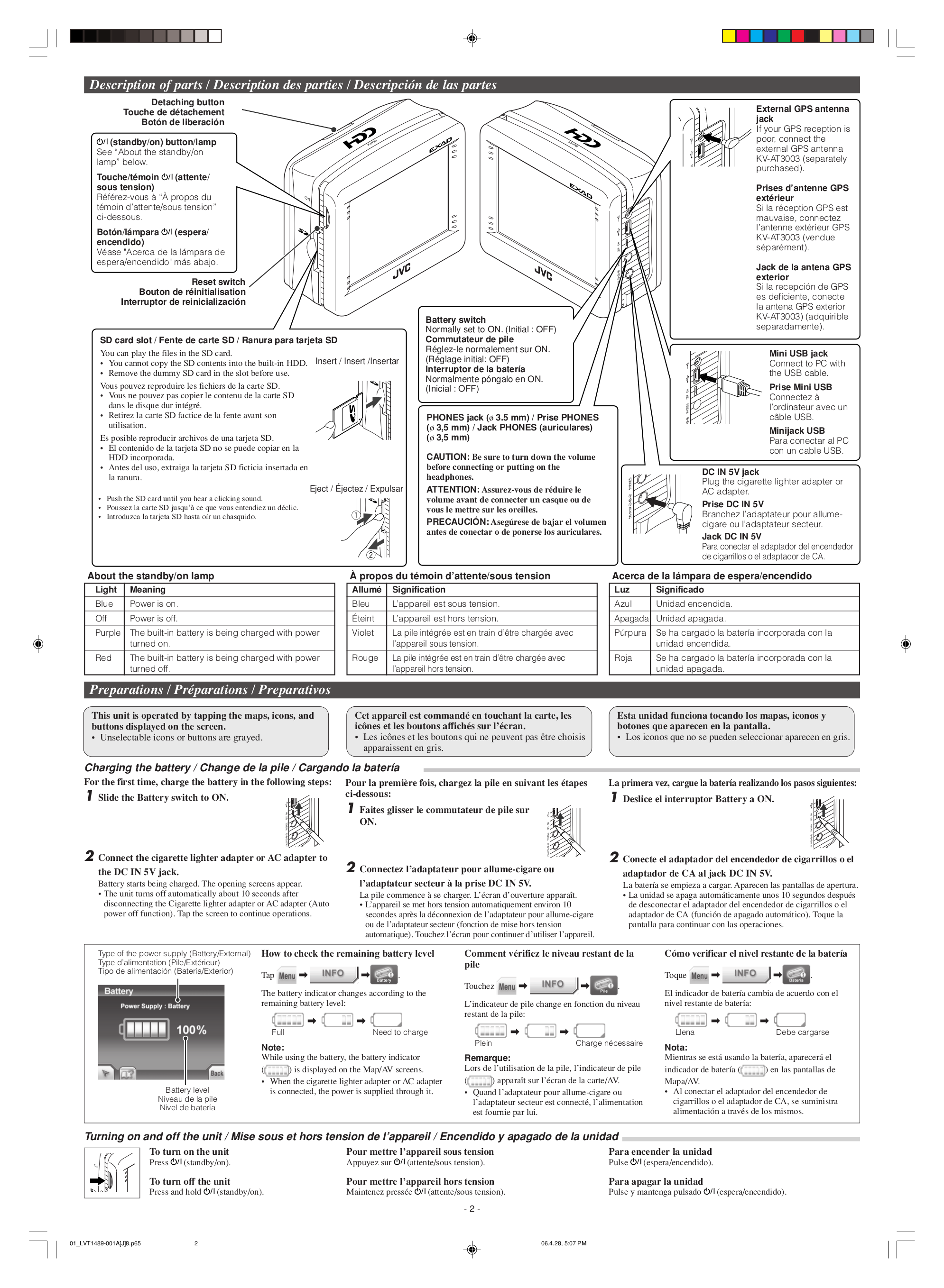 JVC GPS KV-PX9B pdf page preview ... PDF manual ...
