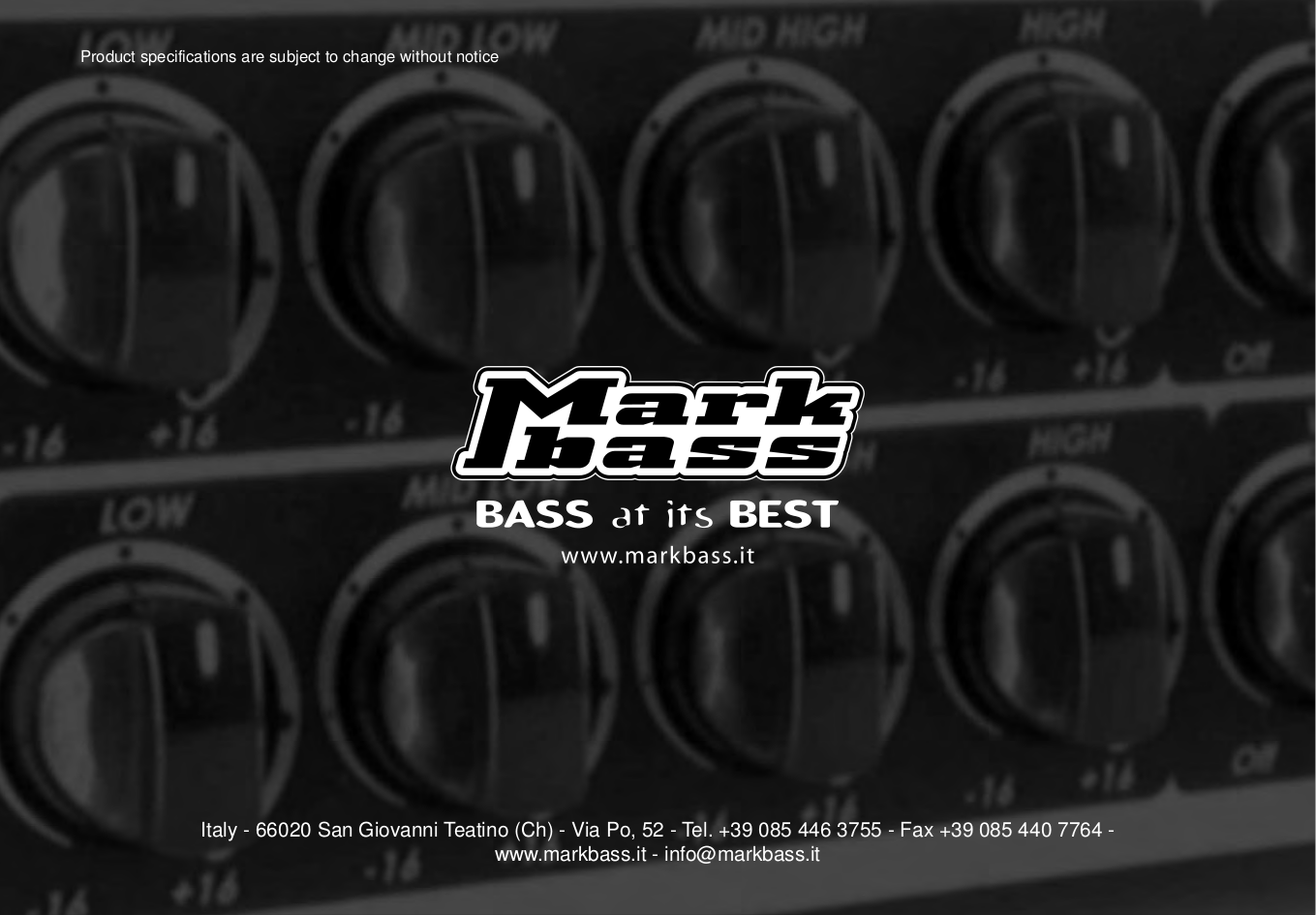 ... MarkBass Amp Little Mark Tube 800 pdf page preview