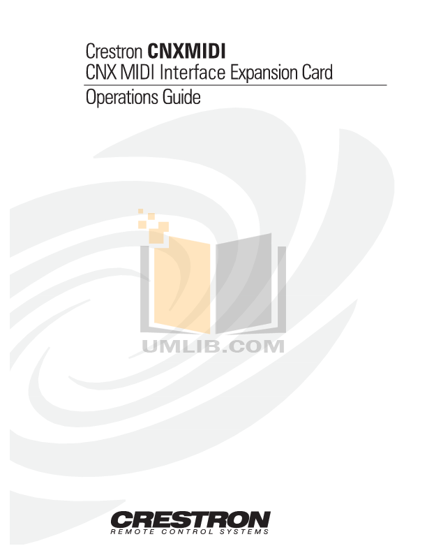 Download free pdf for Crestron CNXMIDI MIDI Interface Other manual