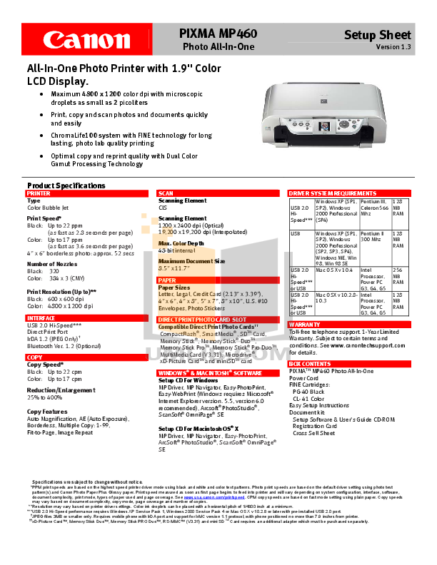 TÉLÉCHARGER DRIVER IMPRIMANTE CANON MP460 DRIVER MP460 TÉLÉCHARGER IMPRIMANTE CANON