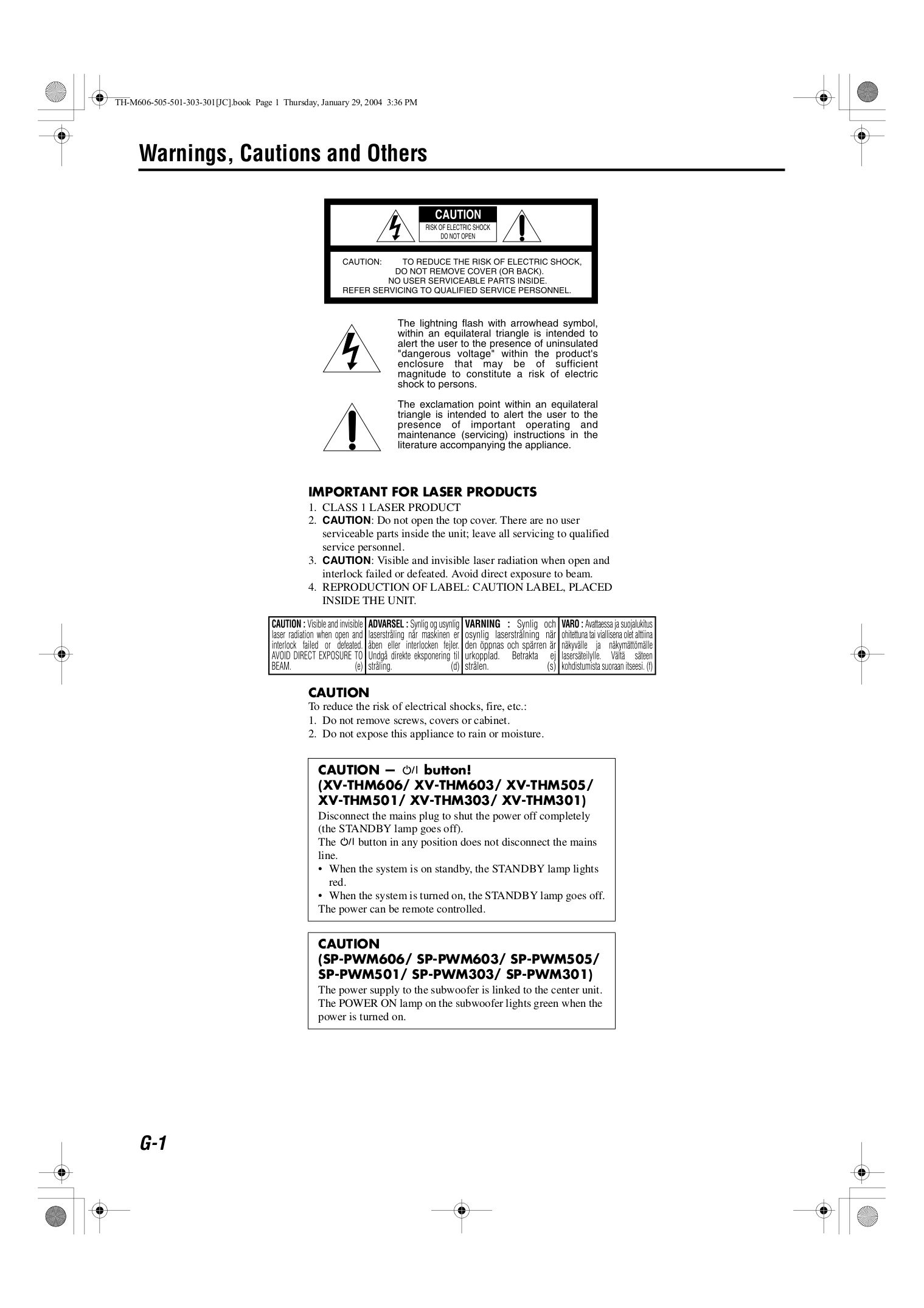 ... JVC Home Theater TH-M303J pdf page preview ...