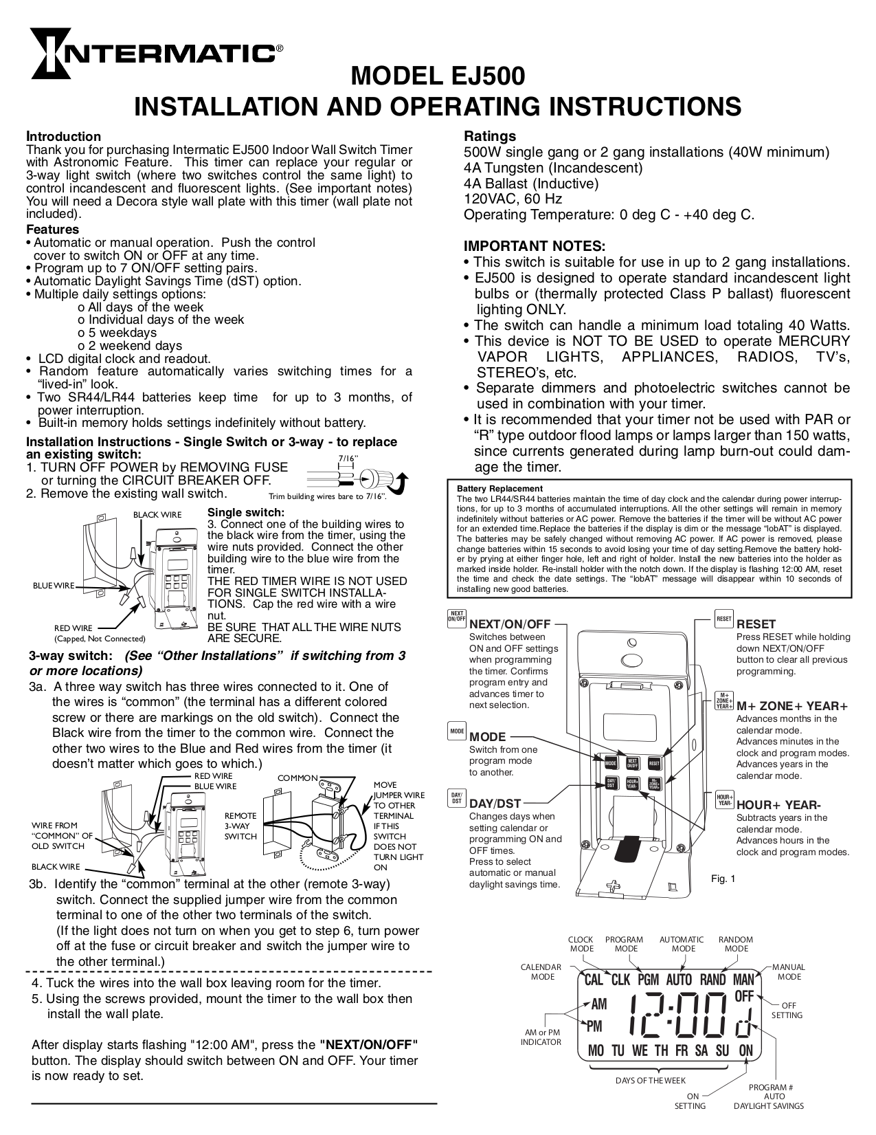 INTERMATIC EJ500C MANUAL PDF