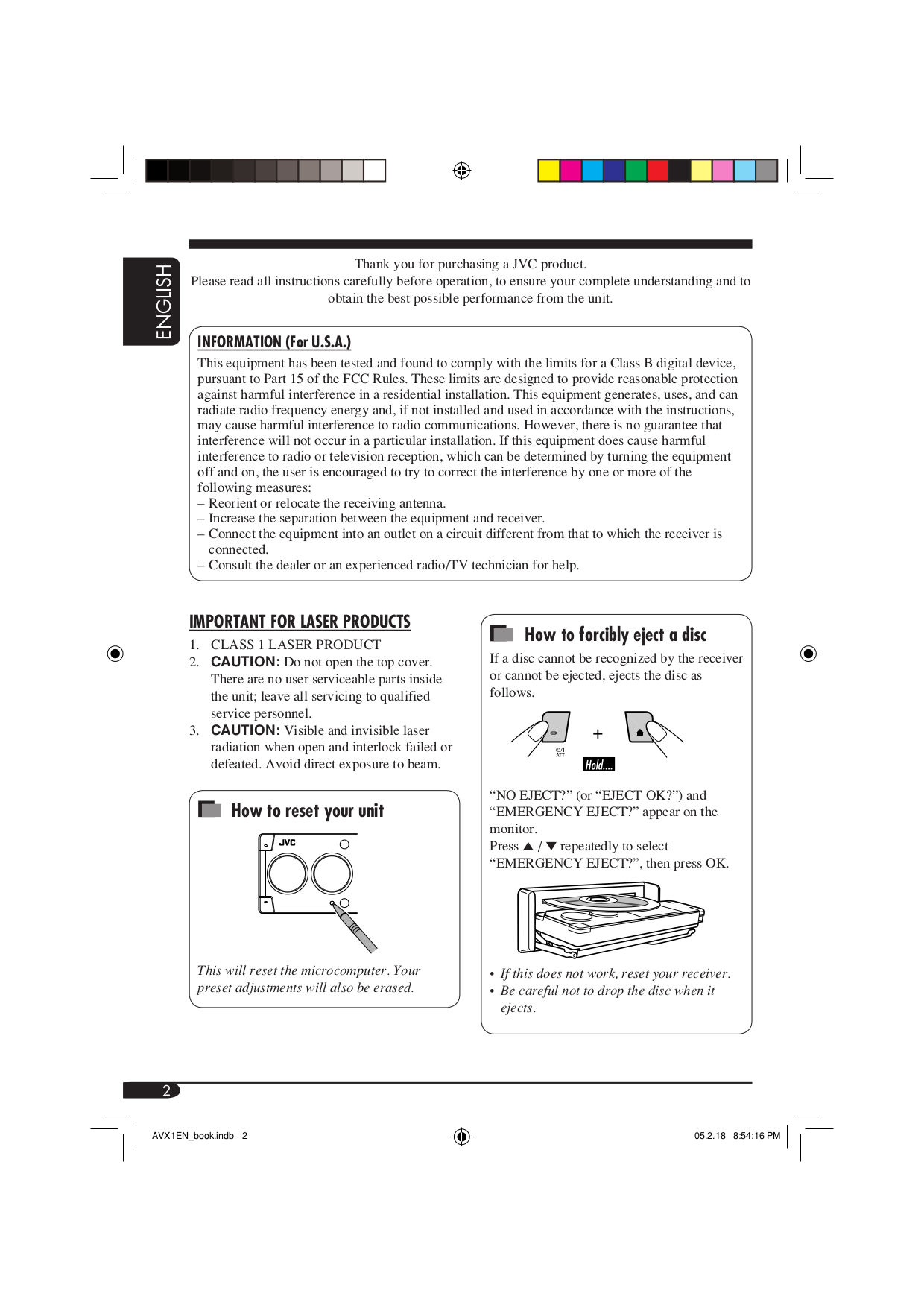 ... JVC Car Receiver KD-AVX1 pdf page preview ...