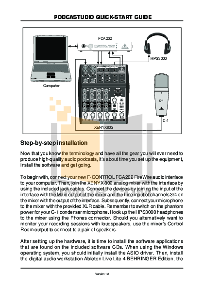 manual behringer xenyx q802usb