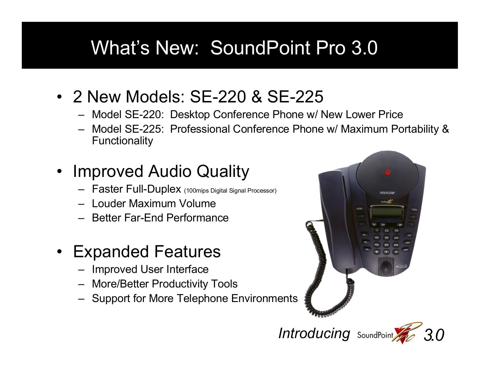 ... Polycom Telephone SoundPoint Pro SE-220 pdf page preview
