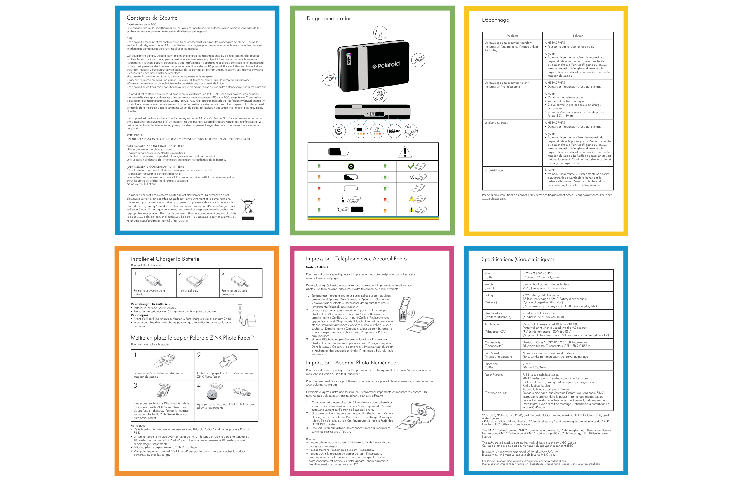 Download free pdf for Polaroid PoGo Instant Mobile Printer Printer manual