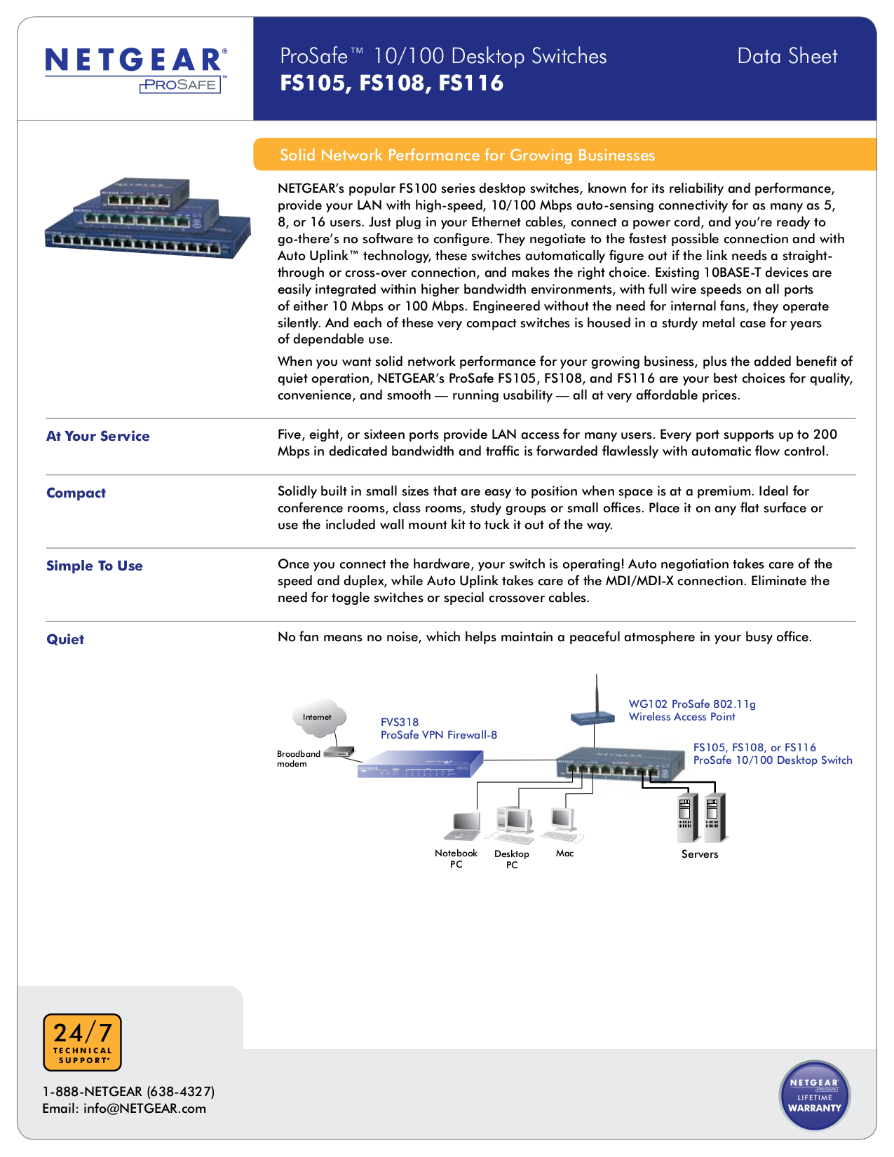 Download free pdf for Netgear ProSafe GS108 Switch manual