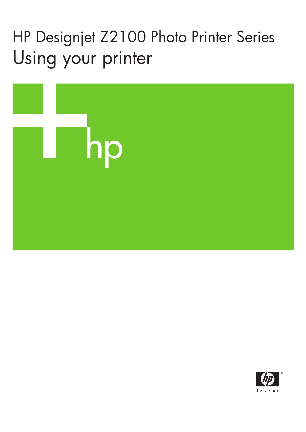 pdf for HP Printer Designjet Z2100 manual