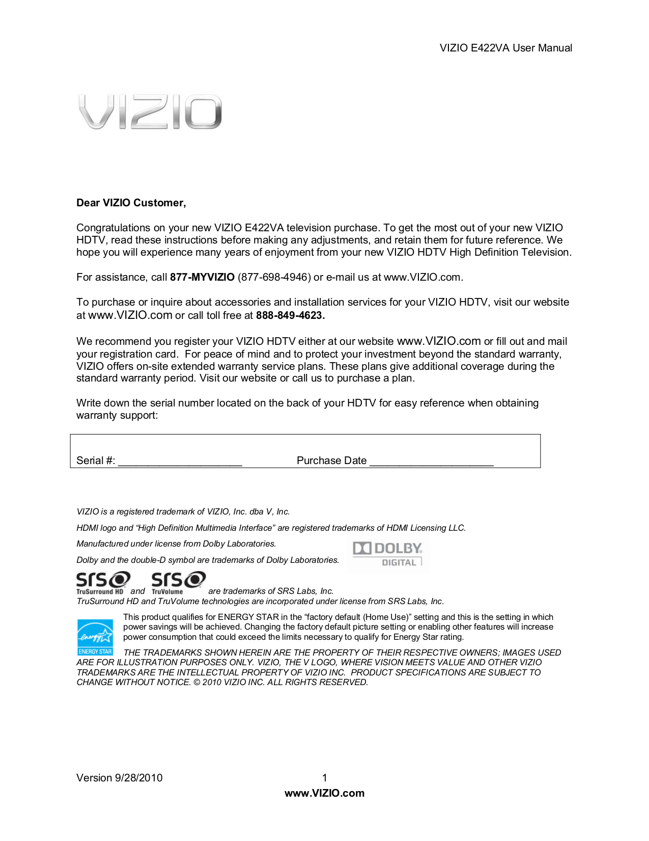... Array - download free pdf for vizio e422va tv manual rh umlib com