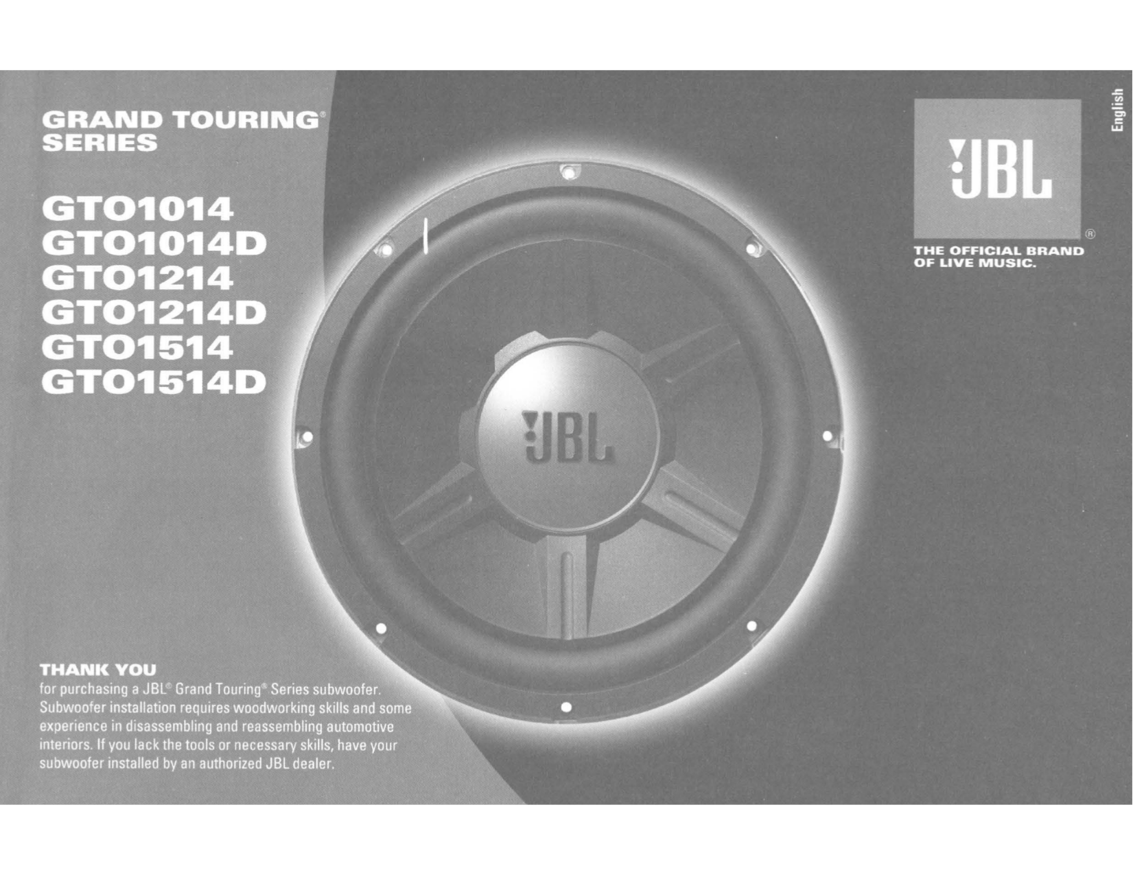 jbl gto 1002d короб