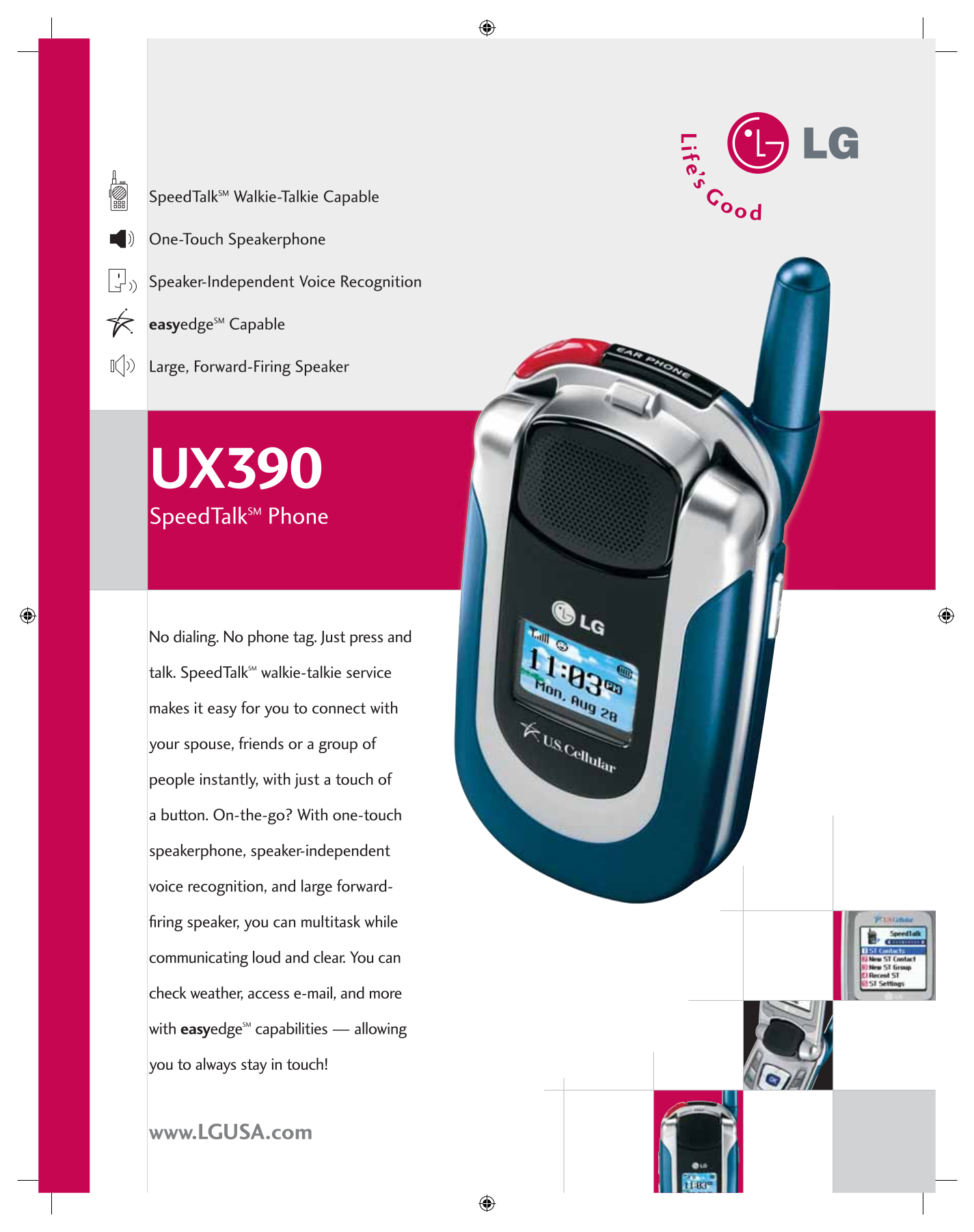pdf for LG Cell Phone UX390 manual