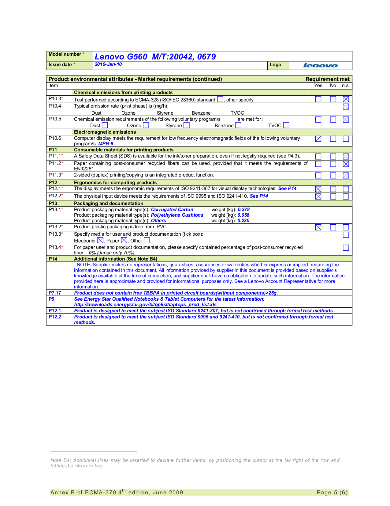 ... Lenovo Laptop G560 0679 pdf page preview ...