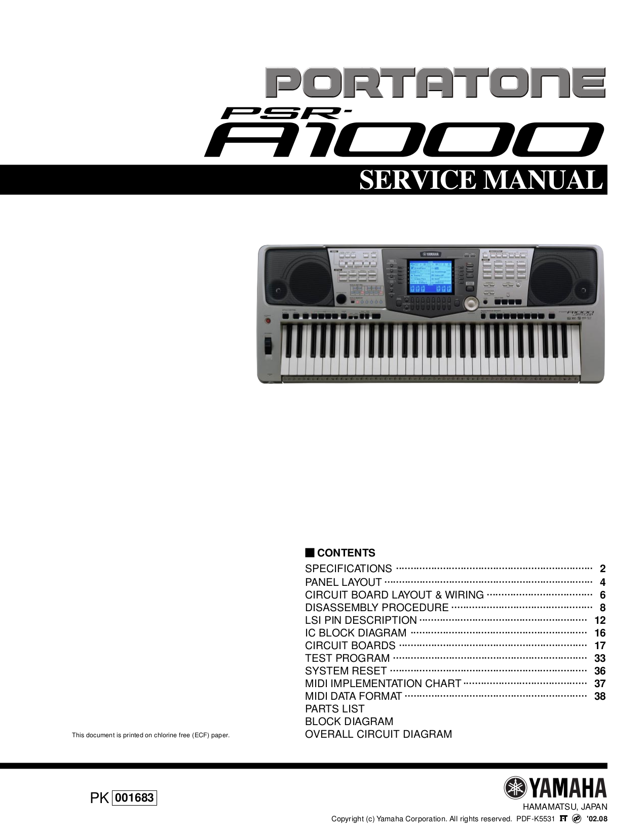 pdf for Yamaha Music Keyboard CVP-207 manual