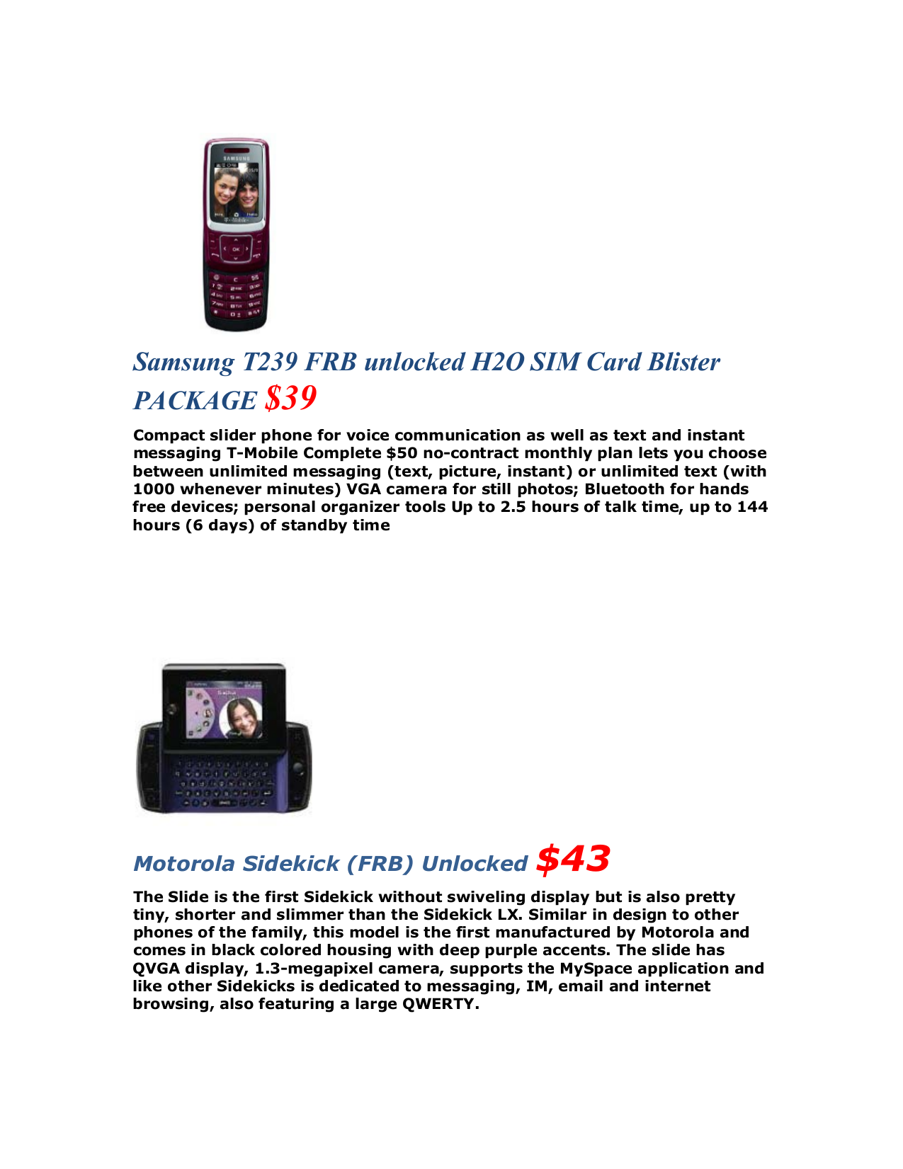 ... T-Mobile Cell Phone Sidekick LX pdf page preview ...