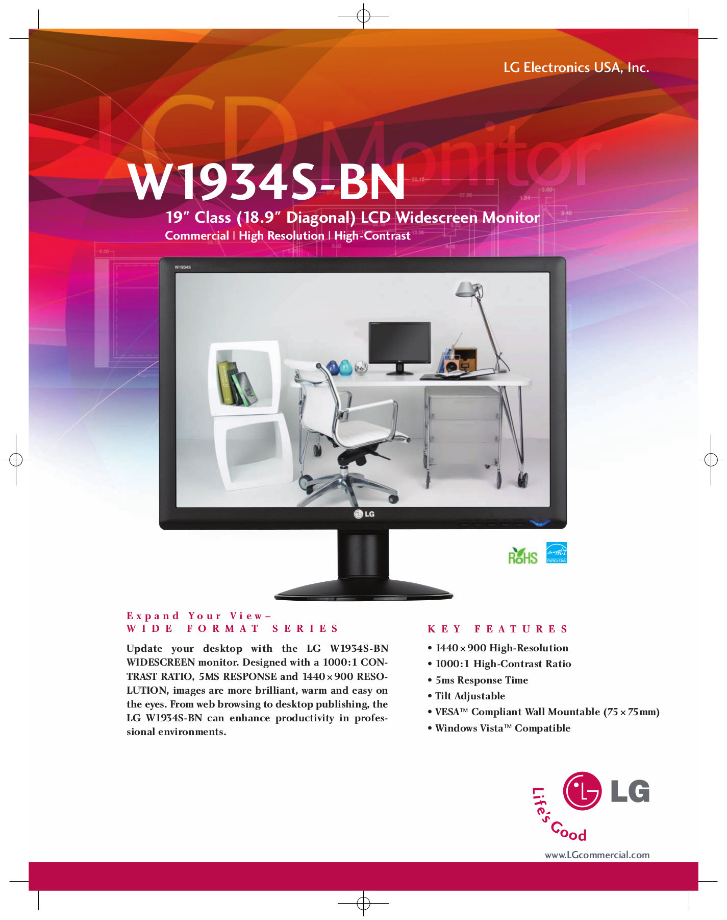 pdf for LG Monitor W1934S manual