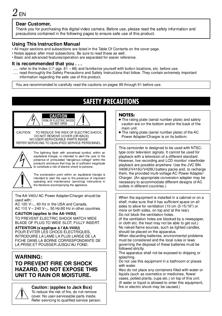 ... JVC VCR BR-DV3000U pdf page preview ...