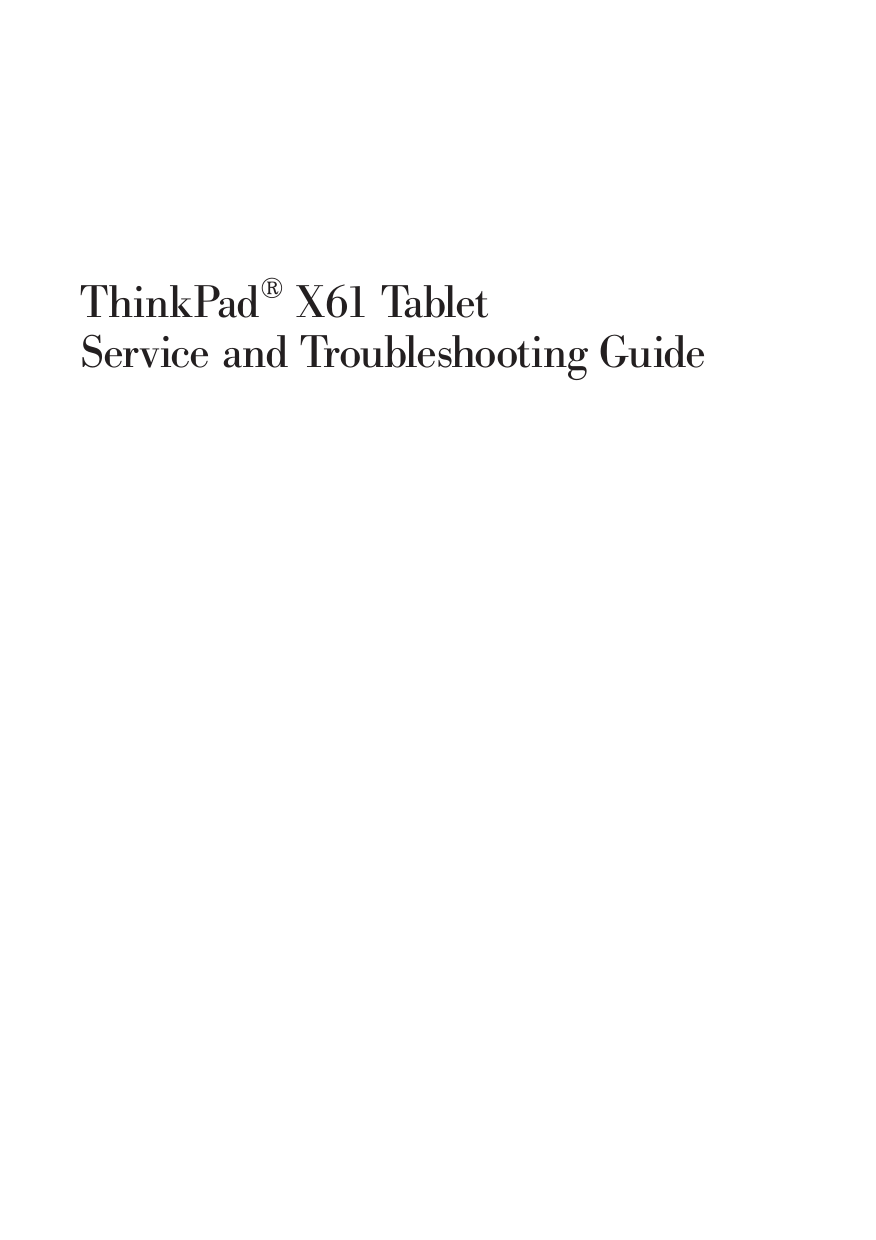 pdf for Lenovo Laptop ThinkPad X61 Tablet 7767 manual