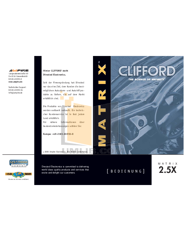 Download free pdf for DEI Clifford Matrix 2.5X Car Alarms Other manual