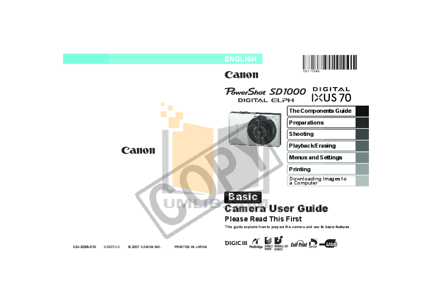 Canon digital ixus 70 инструкция