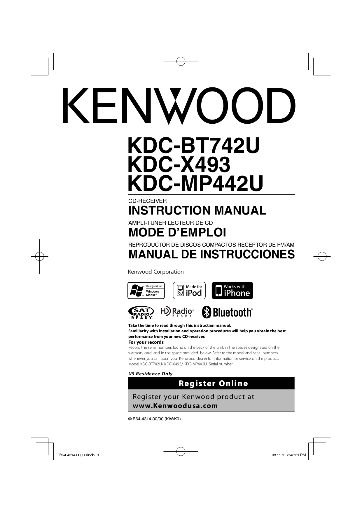 Kenwood kdc mp239 инструкция