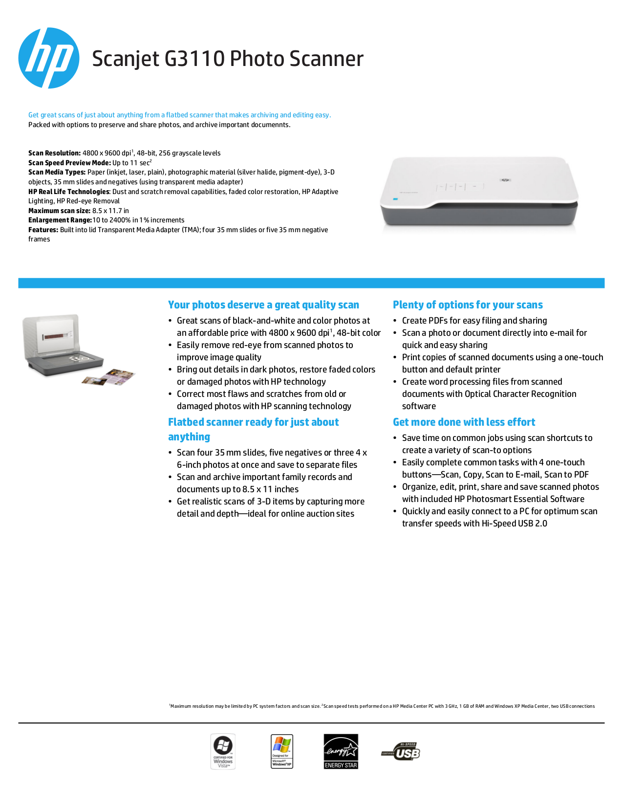 Download free pdf for HP Scanjet G3110 Scanner manual
