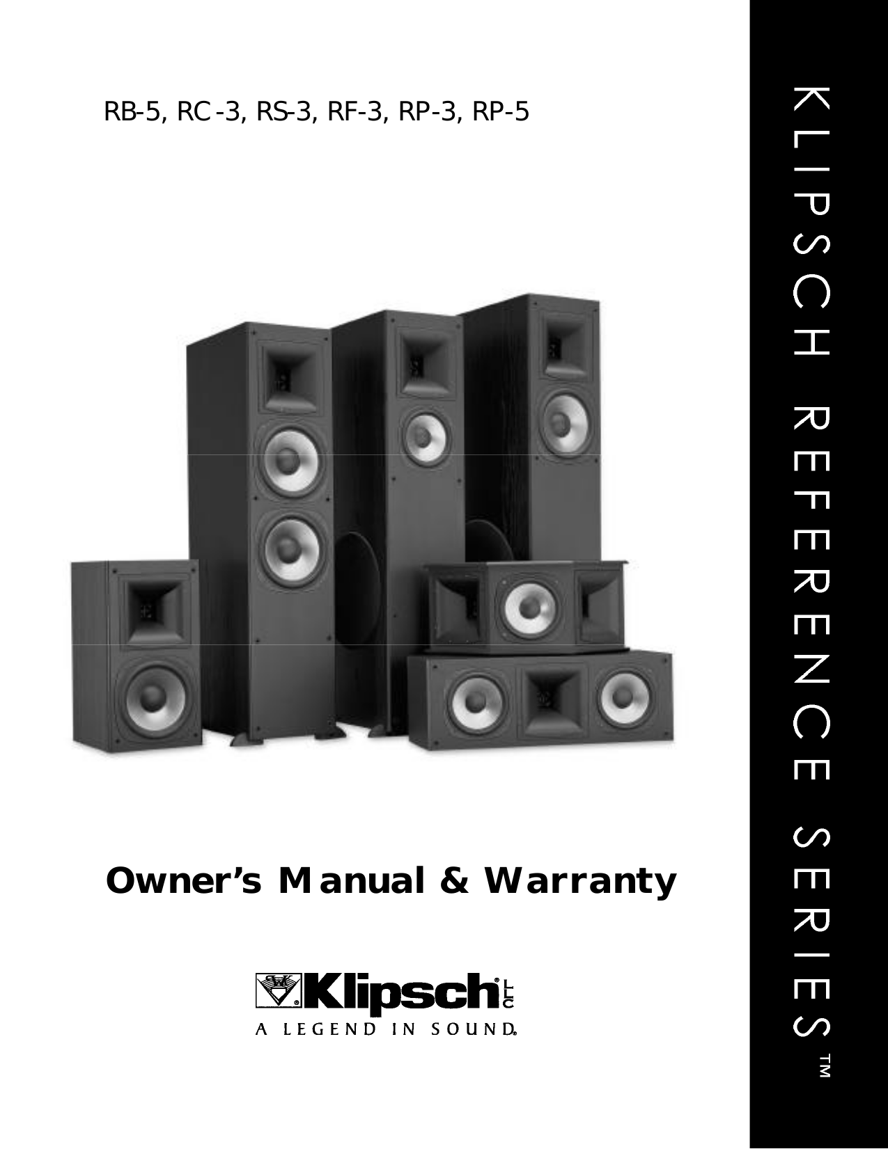 PDF manual for Klipsch Speaker Reference Series RP3