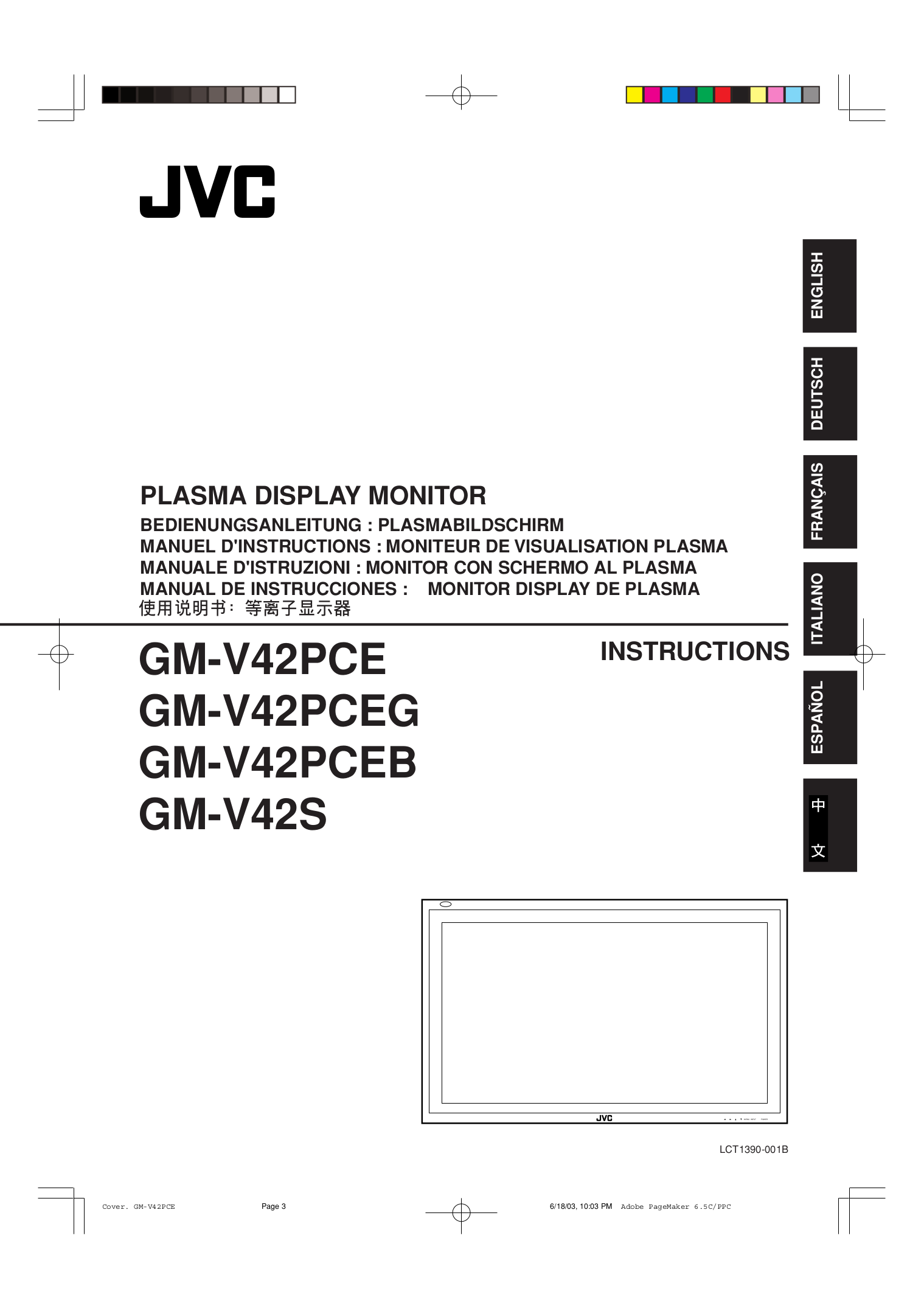 pdf for JVC Monitor GM-V42PCE manual