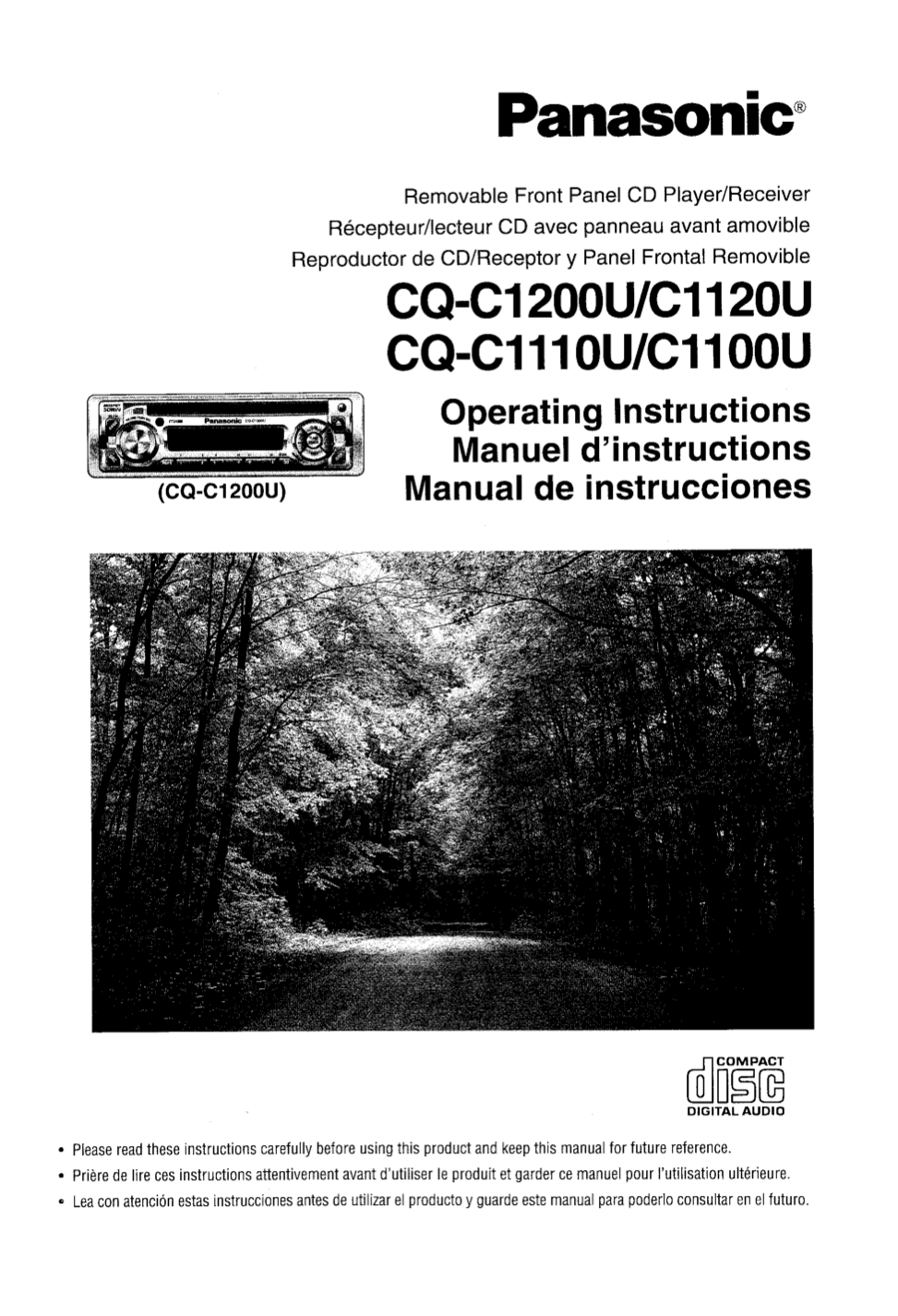 pdf for Panasonic Car Receiver CQ-C1120U manual
