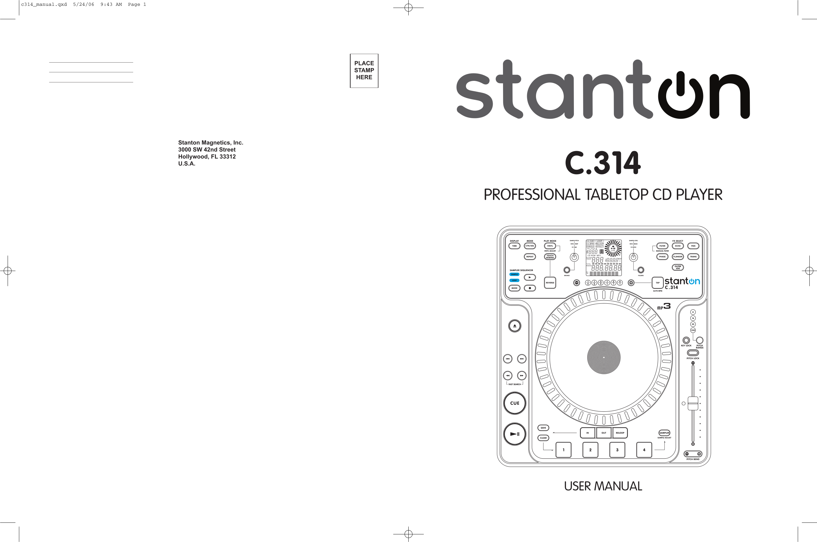 Stanton CD Player S-300 pdf page preview ...