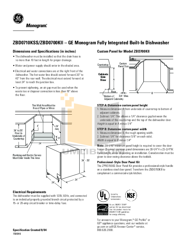 ge monogram dishwasher manual