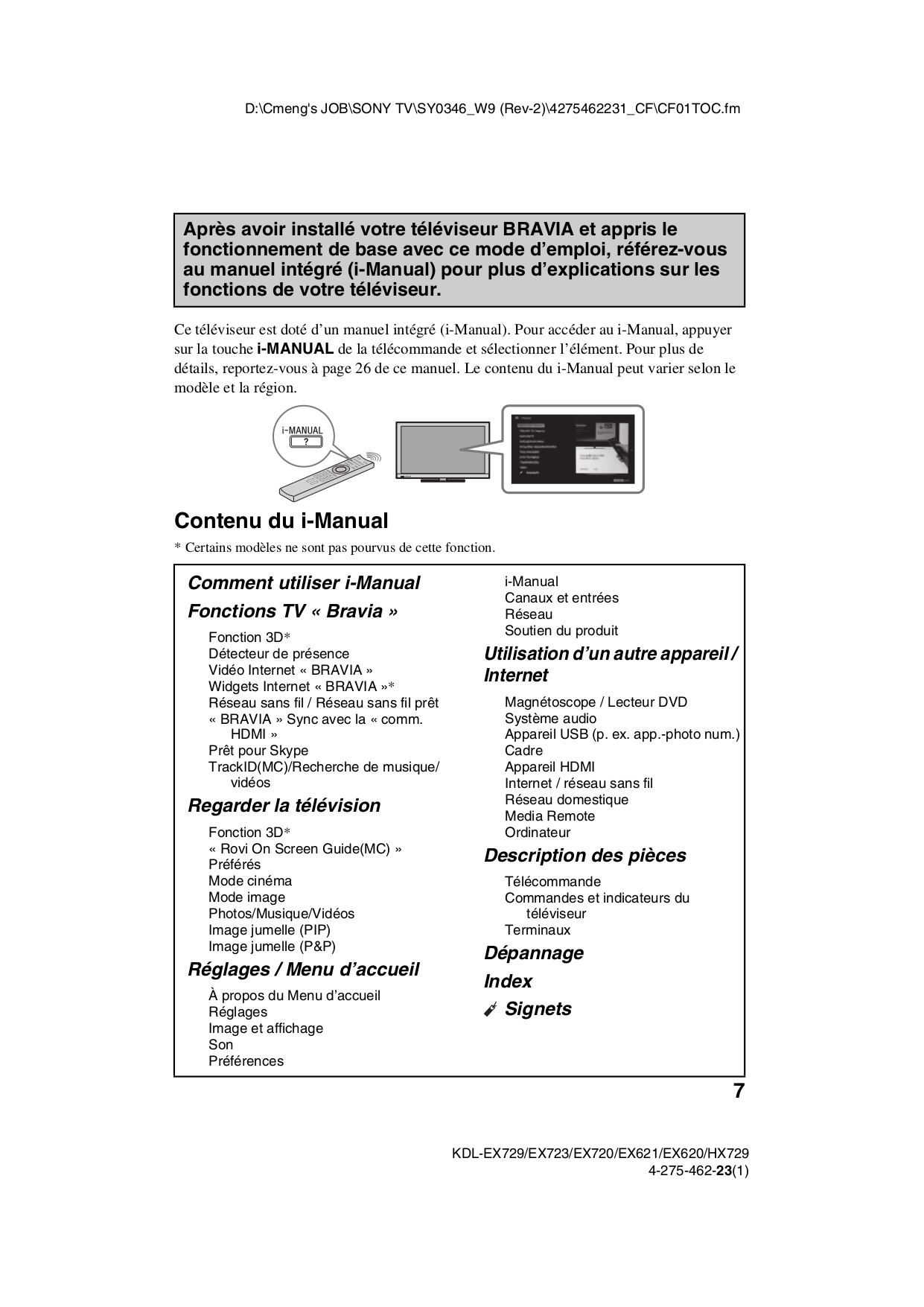 ... Sony TV BRAVIA KDL-55HX729 pdf page preview ...