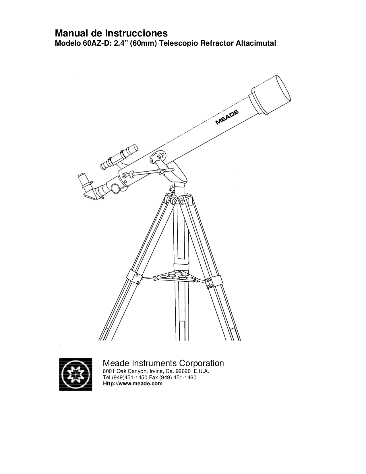 Download free pdf for Meade Polaris 60AZD Telescope manual