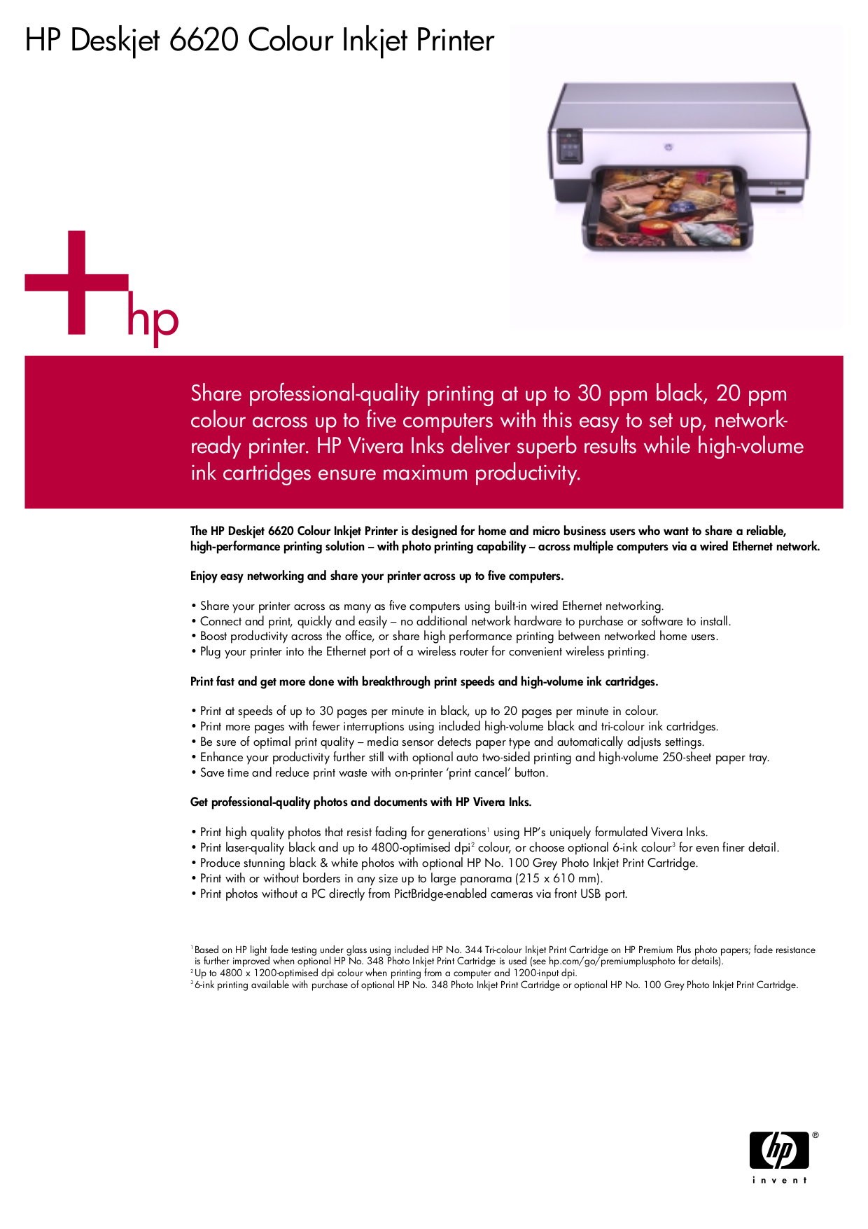 pdf for HP Printer Deskjet 6620 manual