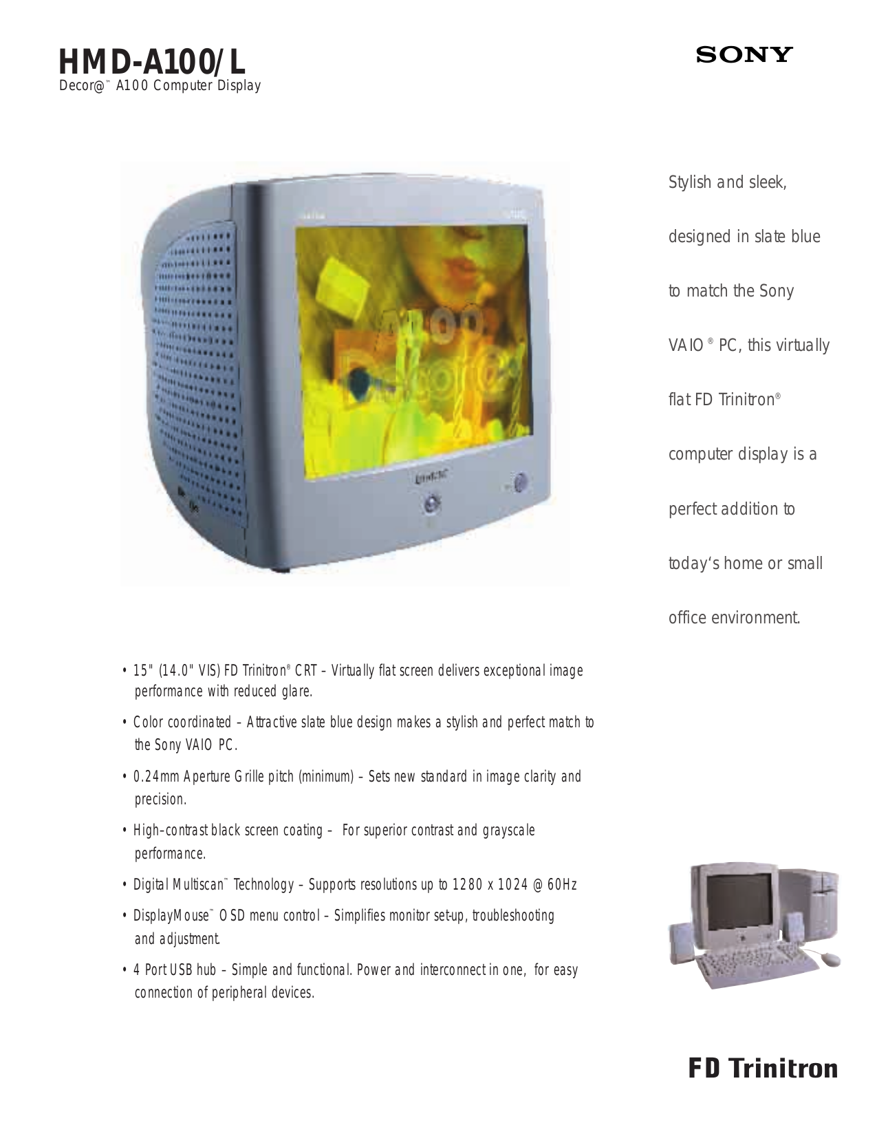 pdf for Sony Monitor HMD-A100 manual