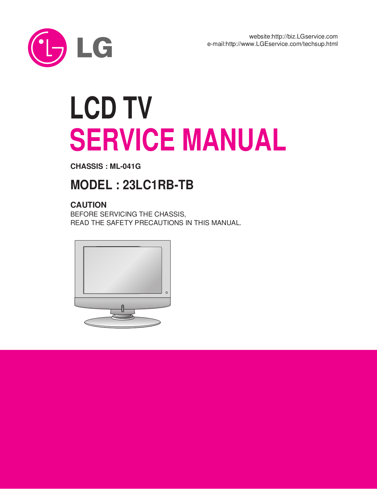 Download free pdf for LG 23LC1R TV manual