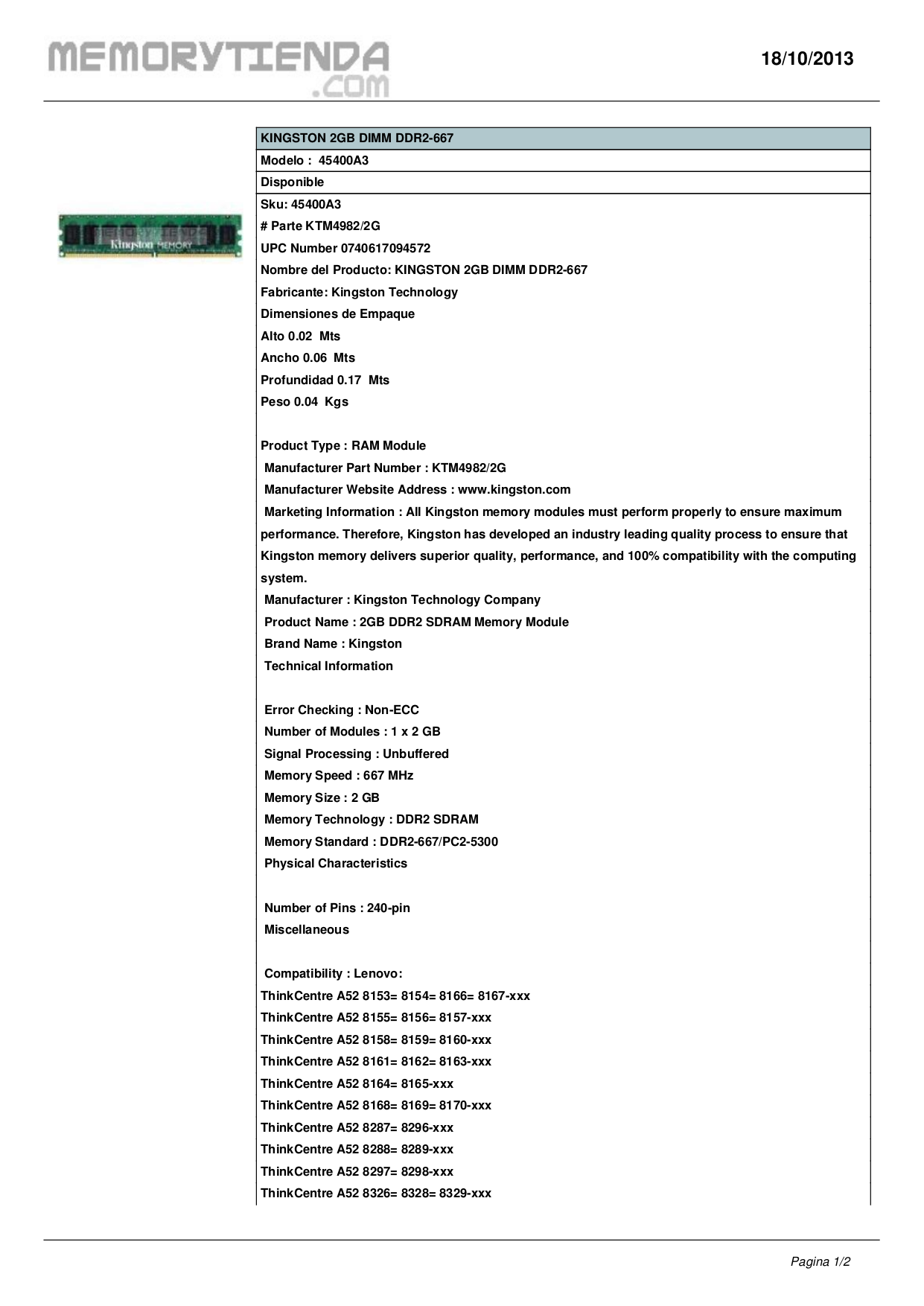 Lenovo A52 8288 Desktops Owners Manual