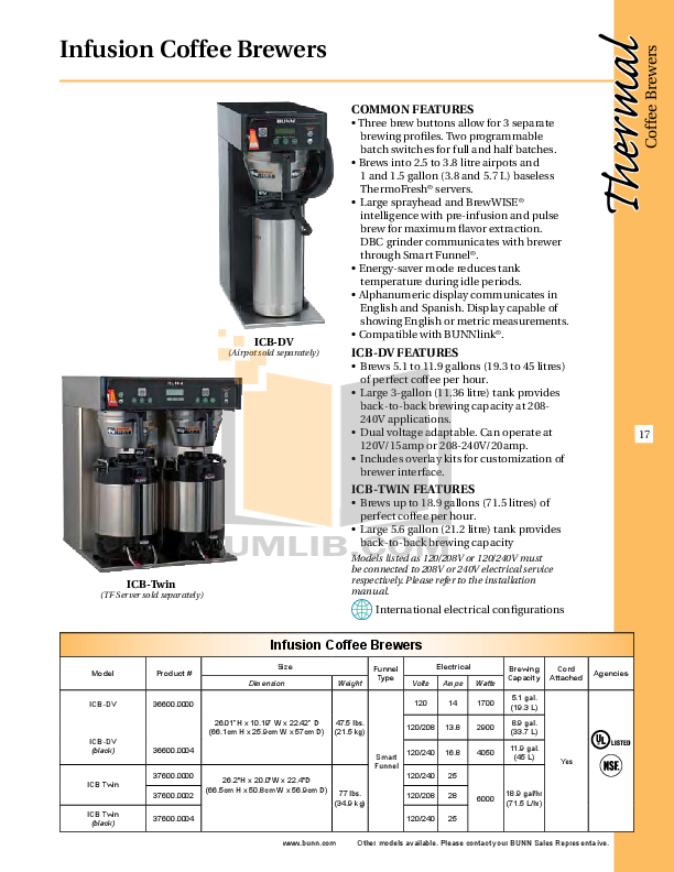 Download free pdf for Bunn AXIOM DV-TC Coffee Maker manual
