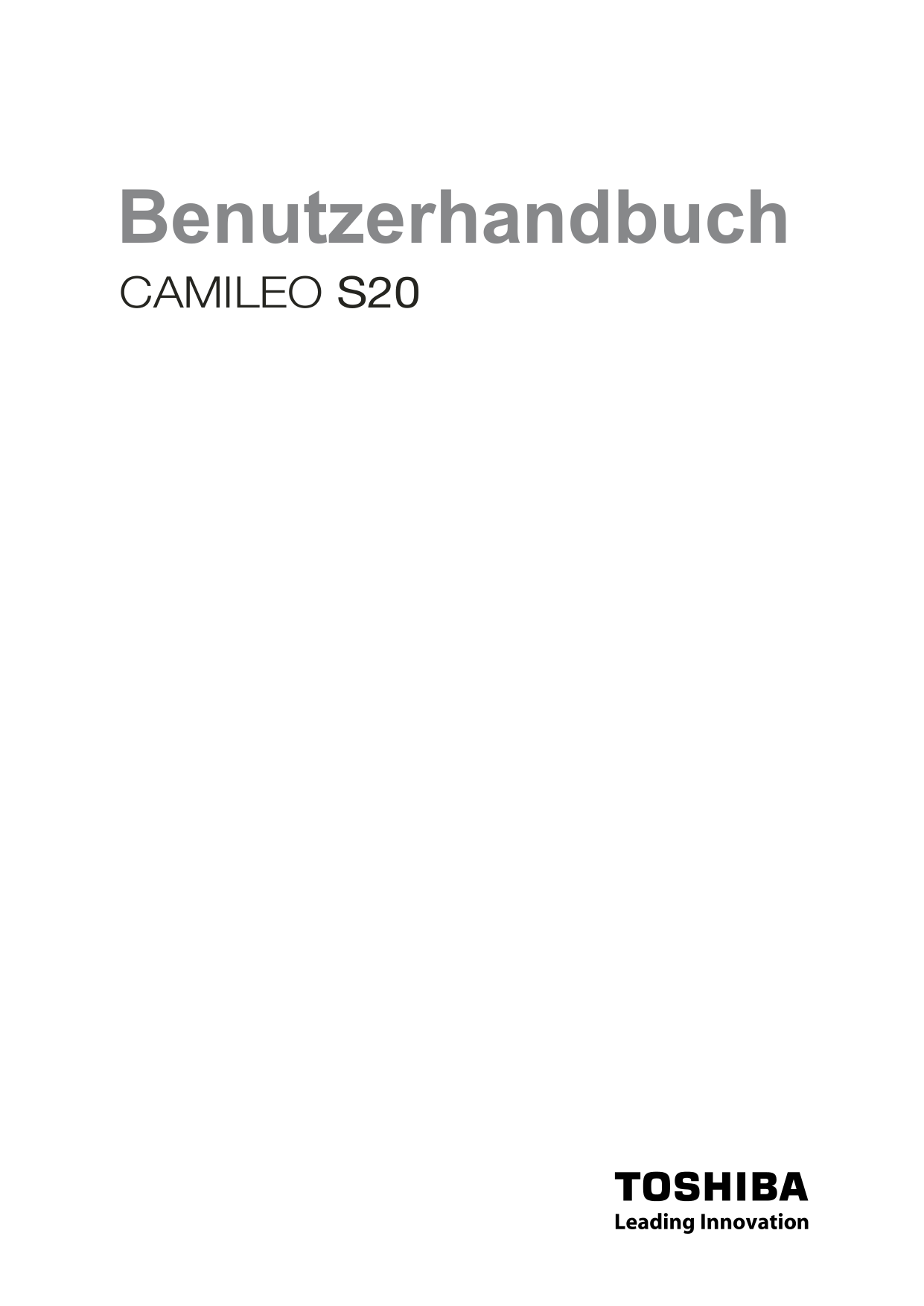 pdf for Toshiba Camcorders Camileo S20 manual