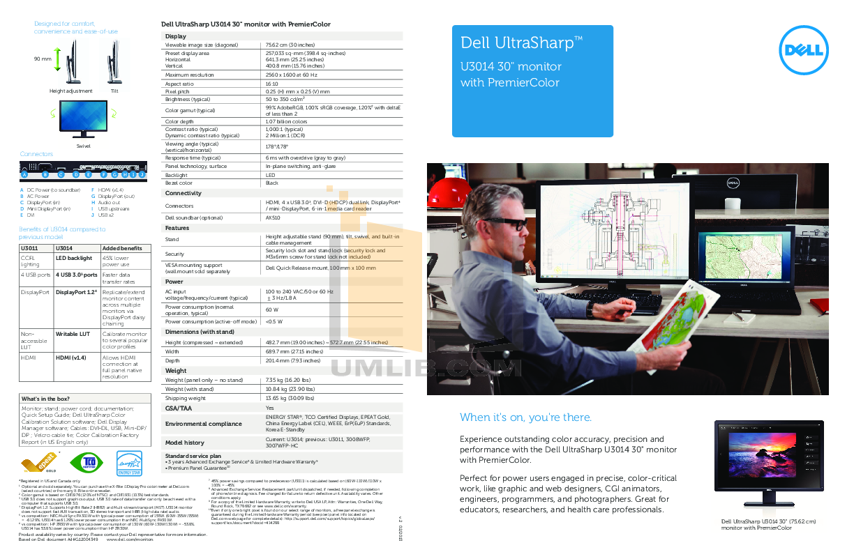 pdf for Dell Monitor UltraSharp 3007WFP-HC manual