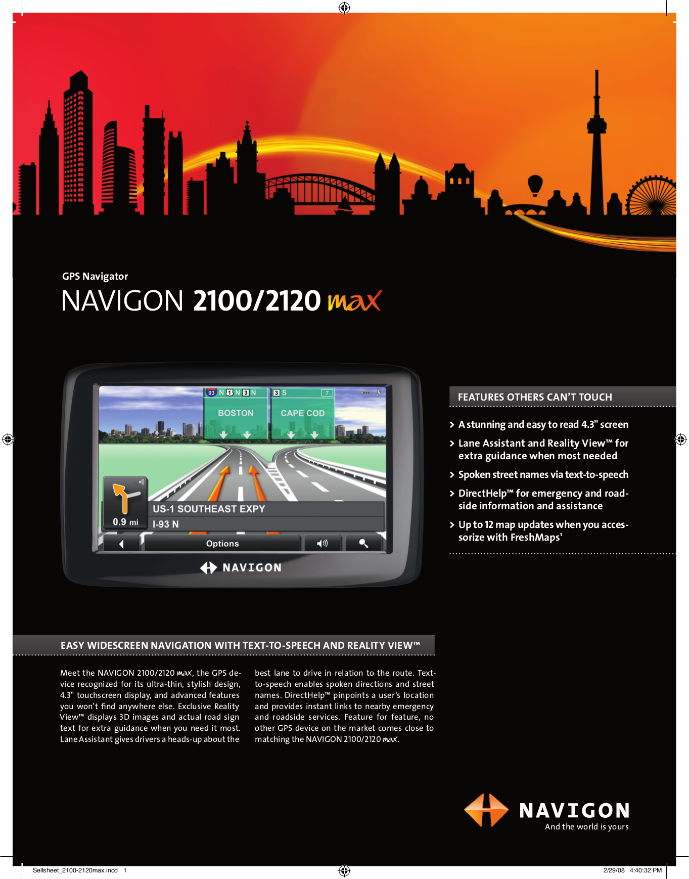 pdf for Navigon GPS 2100 manual