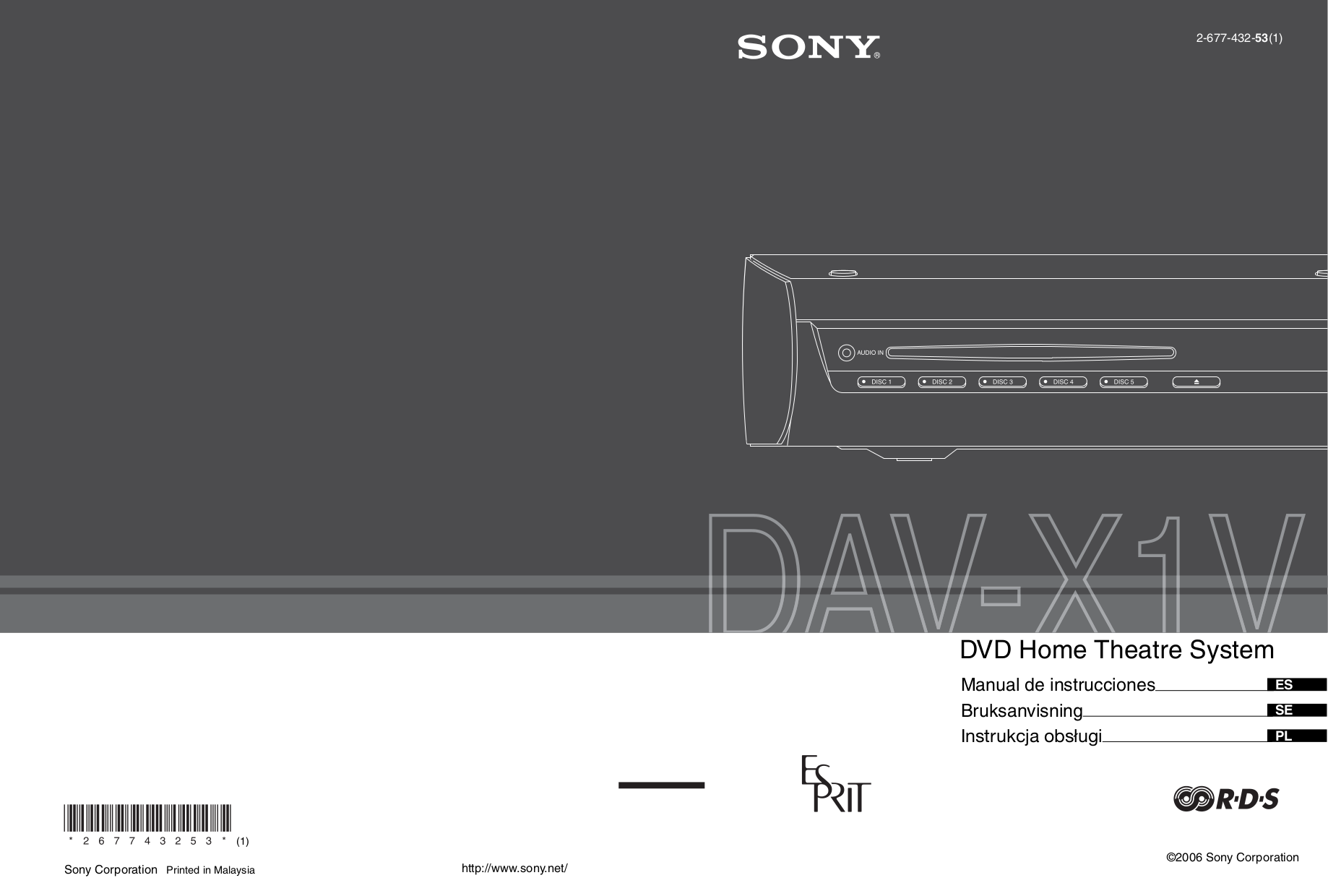 sony dav-dx250 manual Sony dav-dx250 integrated dvd system manual.