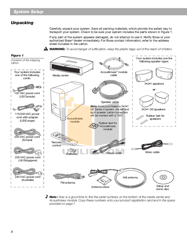 PDF manual for Bose CD Player Acoustic Wave II CD Changer