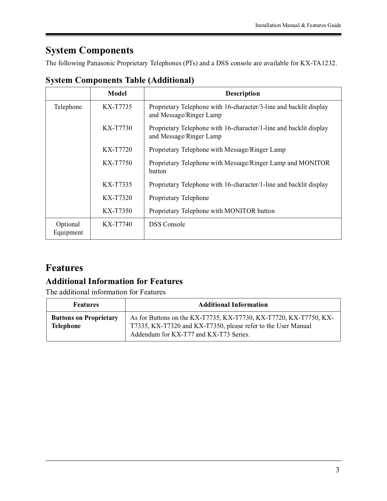 ... Panasonic Telephone KX-T7750 pdf page preview ...