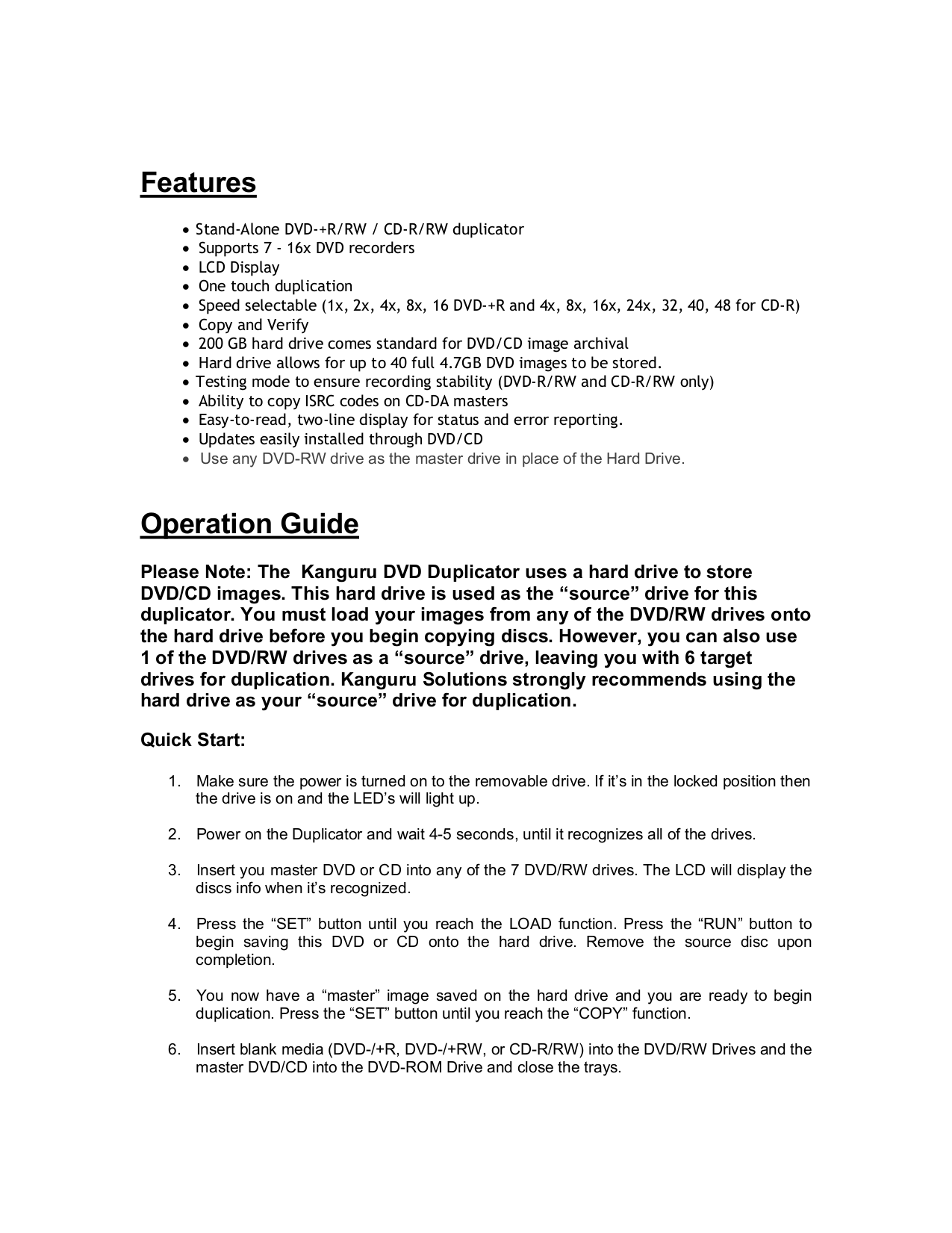 ... Kanguru Other Clone 12HD Hard Drive Cloner pdf page preview ...