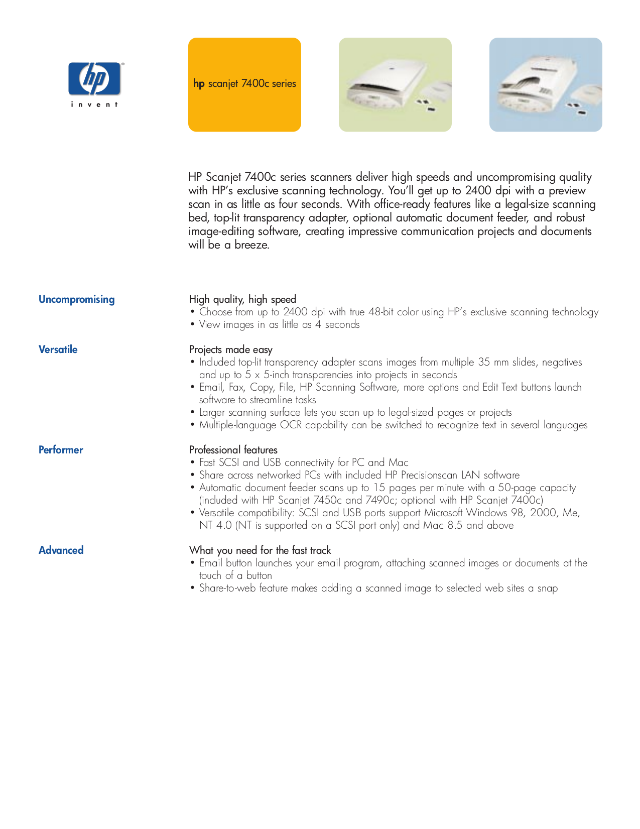 Hp Scanjet 7400c Scanner Drivers. Download Fasters