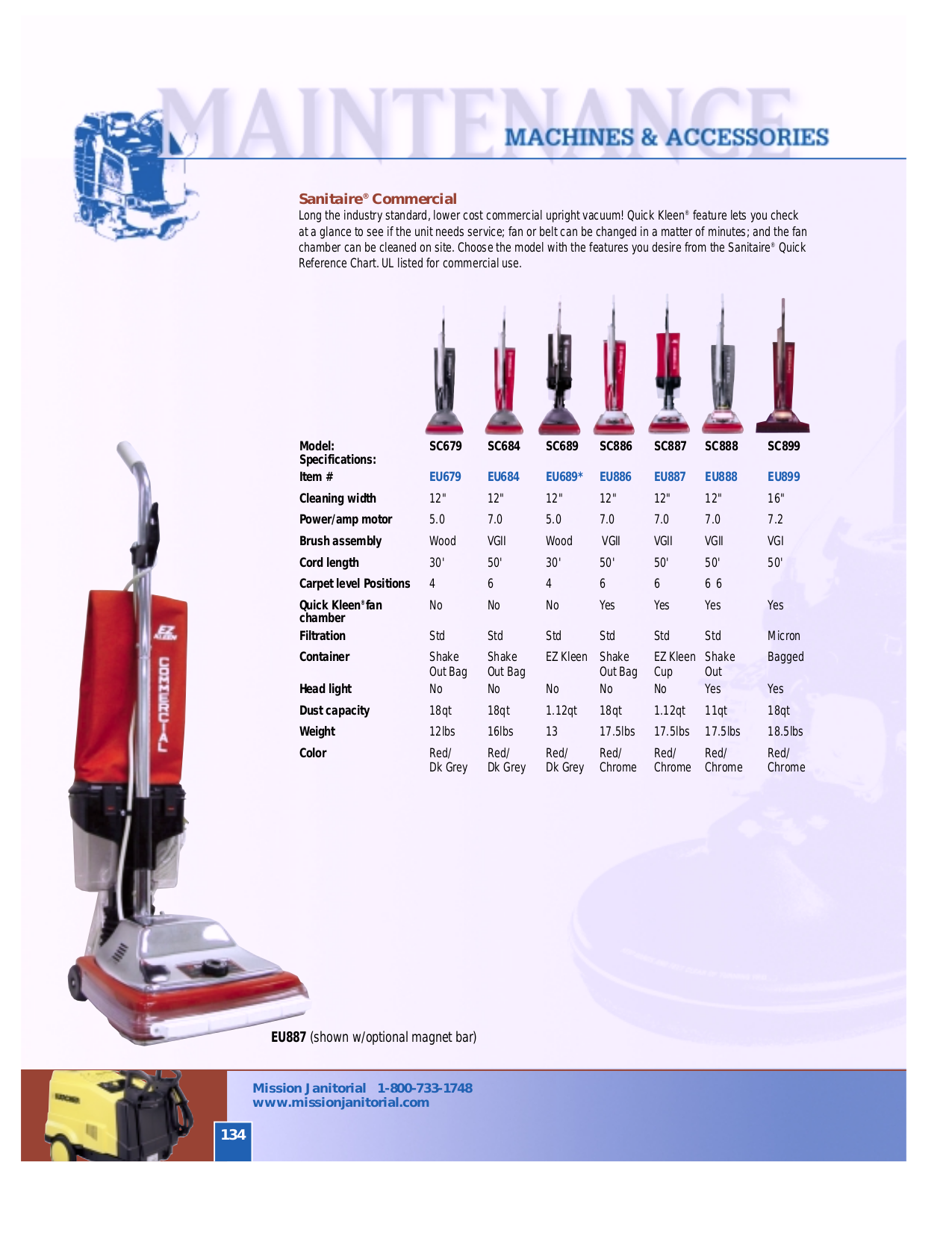 Download free pdf for Sanitaire Quick Kleen SC886 Vacuum manual